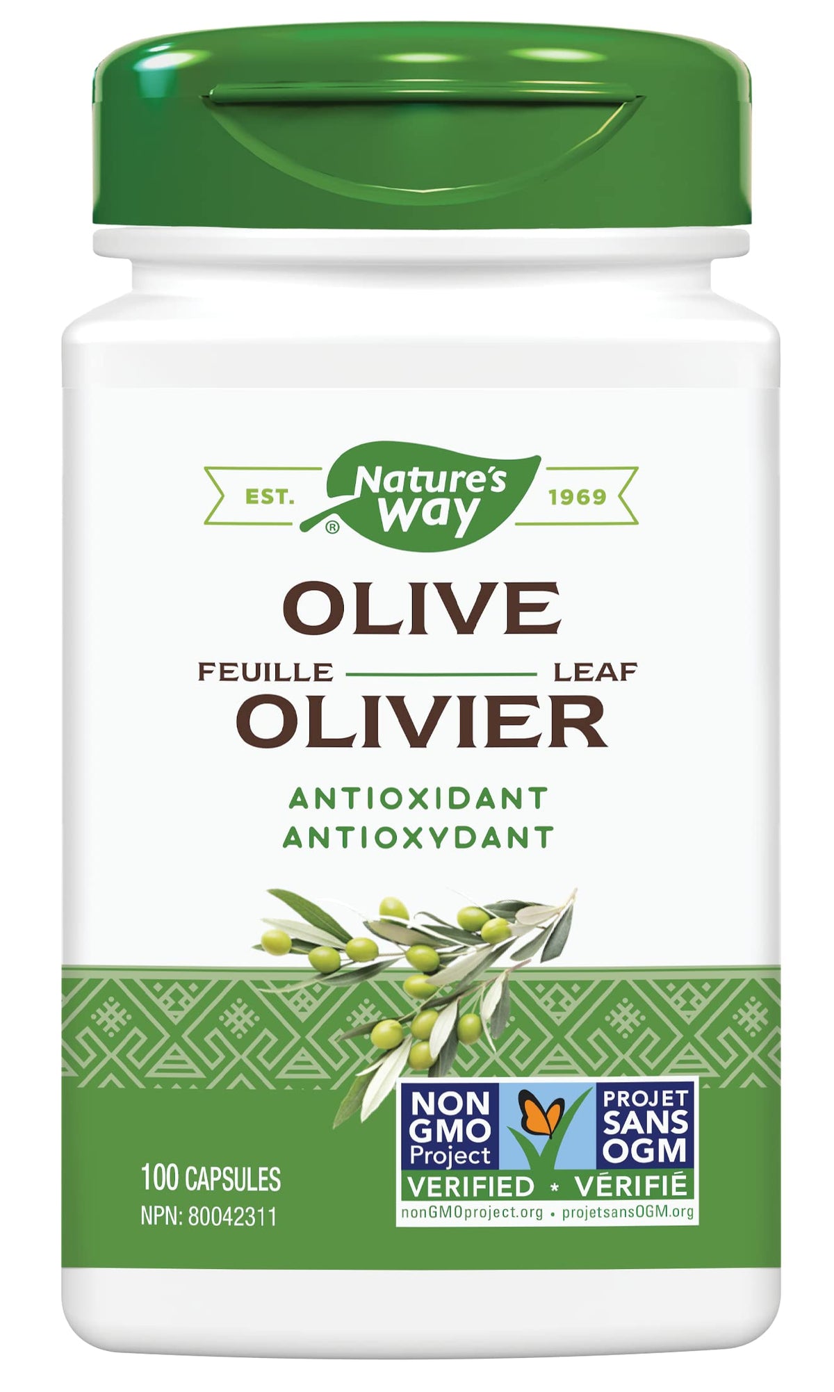 Nature's Way Olive Leaf Capsules - Antioxidant For Maintenance of General Health - 500mg of Olive Leaf per Capsule, 100 Vegetarian Capsules