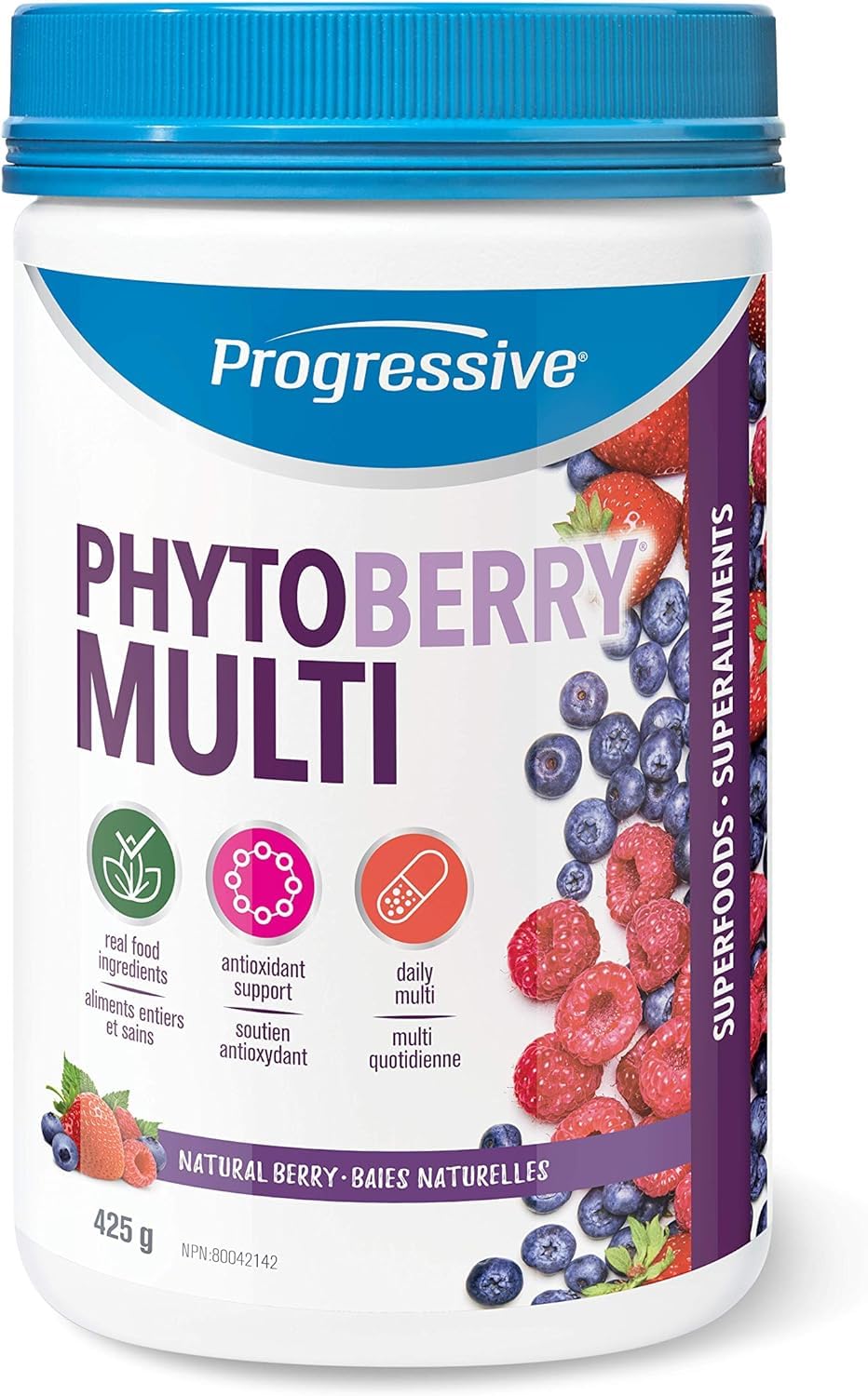Progressive PhytoBerry Multivitamin Supplement Powder - 425 g | Antioxidant source, made with high ORAC berry and fruit concentrates, phytonutrients, antioxidants and plant oils