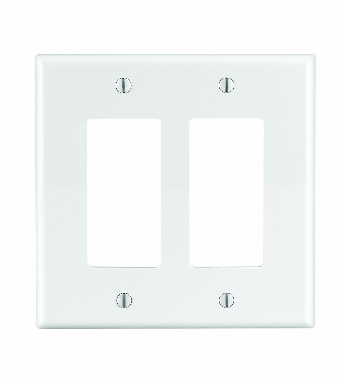 Leviton Decora 2-Gang Wallplate, Midway Size, PJ262-00W, White