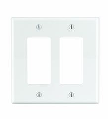 Leviton Decora 2-Gang Wallplate, Midway Size, PJ262-00W, White