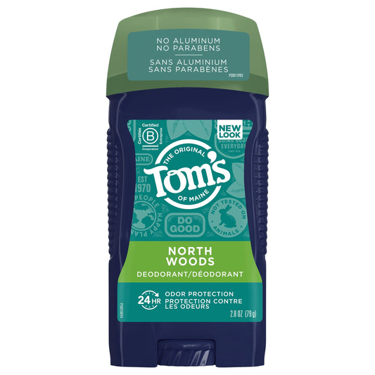 Tom’s of Maine Long-Lasting Aluminum-Free Deodorant for Men - Natural North Woods Scent - 2.8 oz Each- Pack of 3 (Packaging May Vary)
