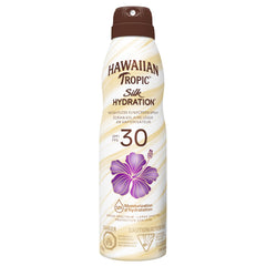 Hawaiian Tropic Silk hydration weightless sunscreen spray with air-soft texture, SPF 30, 170g