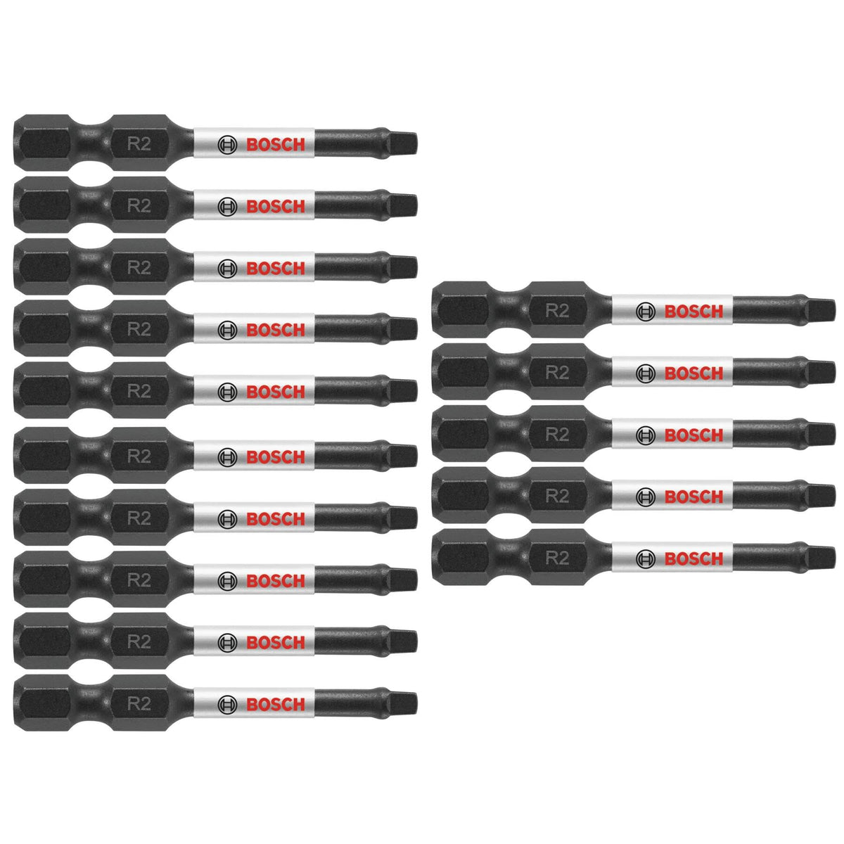 Bosch ITSQ2215 Impact Tough 2 in. Square #3 Power Bits, 15 Pieces