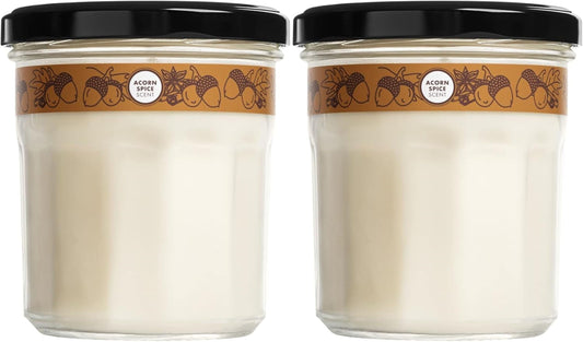 MRS. MEYER'S CLEAN DAY Soy Aromatherapy Candle, 35 Hour Burn Time, Made with Soy Wax and Essential Oils, Limited Edition Acorn Spice, 7.2 oz - Pack of 2
