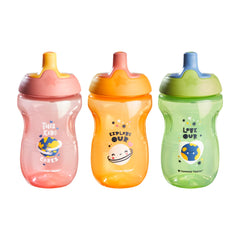 Tommee Tippee Sportee Bottle, Sippy Cup for Toddlers, 12 Months+, 10oz, Spill-Proof, Bite Resistant Spout, Easy to Hold Design, Pack of 3
