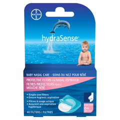 HydraSense Protective Filters for Nasal Aspirator, Baby Nasal Care, Single-Use, 40 Count