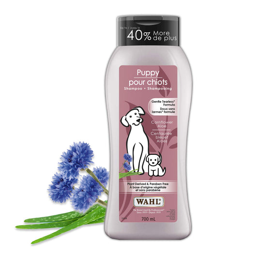 Wahl Canada Puppy Shampoo, Plant Derived Shampoo in Cornflower Aloe to Gently Cleanse and Protect Your Puppy's Delicate Skin, Paraben-Free, 700ml, model 58320