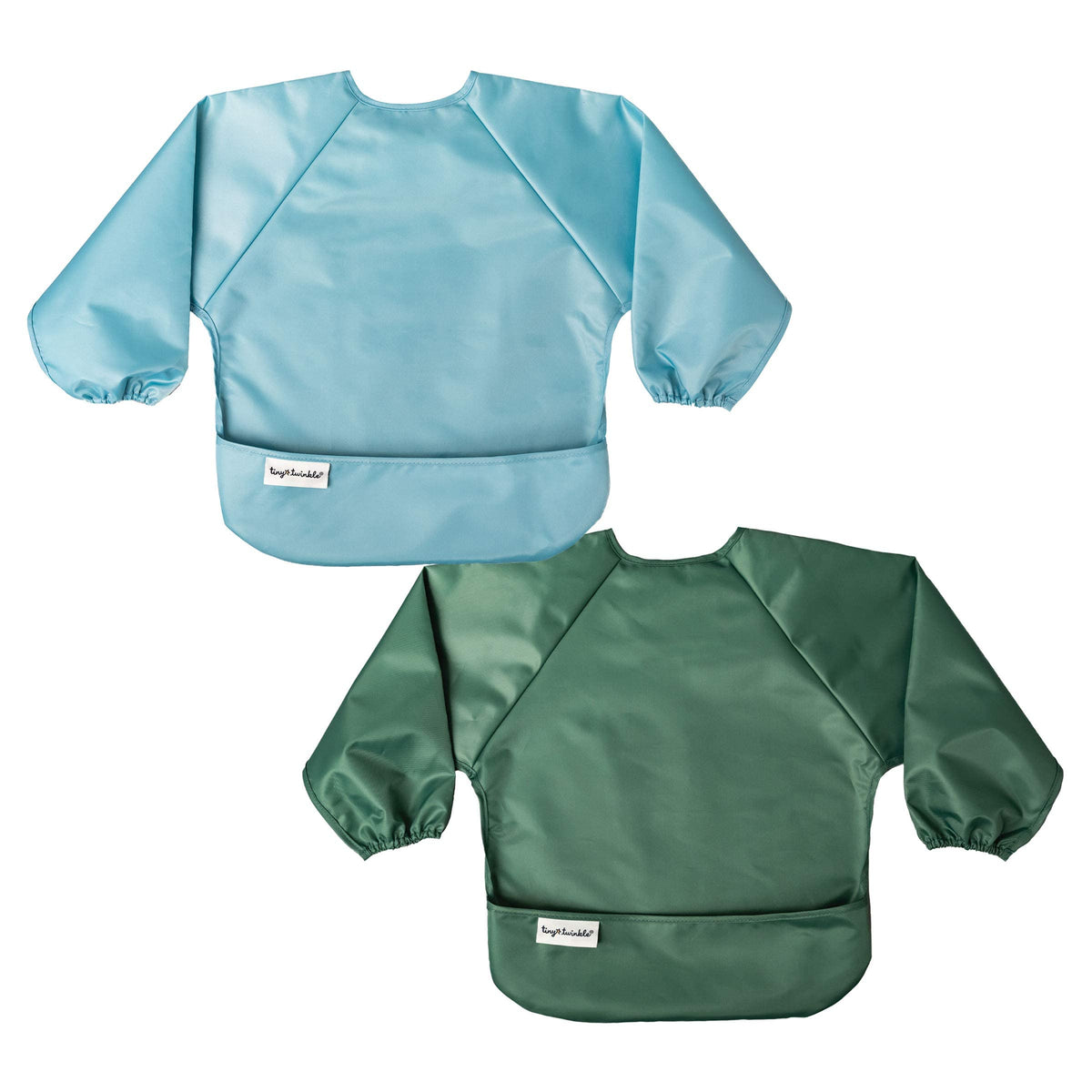 Tiny Twinkle - Full Sleeve Bib 2pk - Slate, Olive 6-24M