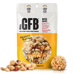 The Gluten Free Brothers Peanut Butter Protein Bites, Gluten Free Protein Balls, Non GMO, Vegan, Snack Size Energy Balls, 113gram