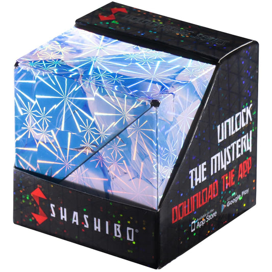 SHASHIBO Shape Shifting Box - Award-Winning, Patented Fidget Box w/ 36 Rare Earth Magnets - Transforms Into Over 100 Shapes, Download Fun in Motion Toys Mobile App (Holographic - Polar)