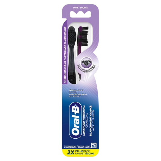 Oral-B Charcoal Toothbrush, Soft, 2 Count