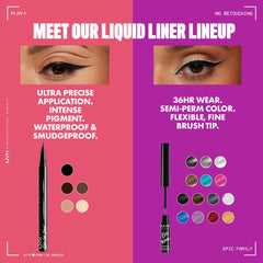 NYX Professional Makeup Epic Ink Liner, Waterproof Liquid Eyeliner, Flake Resistant & Smudge-Proof Formula, Flexible Brush Tip, Intense Pigment, Matte Finish, Shade: Milk Chocolate (Medium Brown)