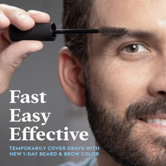 Just for Men 1-Day Beard & Brow Color, Temporary Color for Beard and Eyebrows, For a Fuller, Well-Defined Look, Up to 30 Applications, Darkest Brown-Black (1 Count)