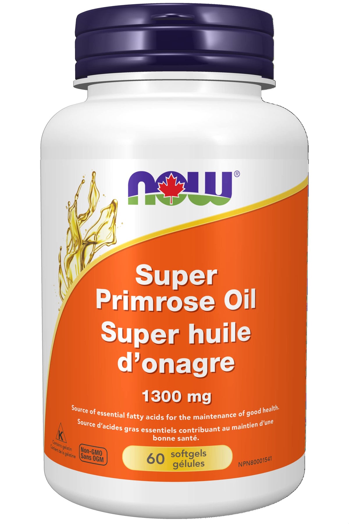 NOW Supplements, Super Primrose 1300 mg with Naturally Occurring GLA (Gamma-Linolenic Acid), 60 Softgels