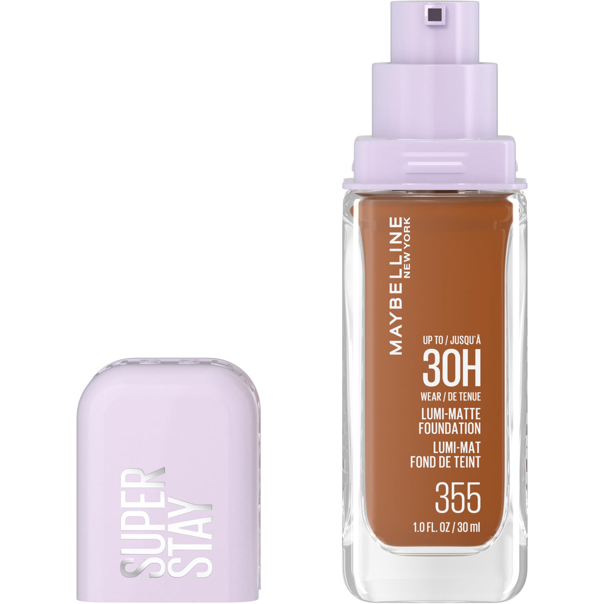 Maybelline New York Super Stay Lumi Matte Foundation, Up to 30H Wear, Luminous Matte, Buildable Coverage, Amino Acids, 355, 30 ml
