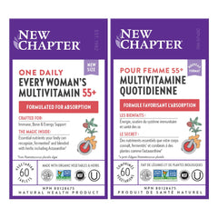 New Chapter Women's Multivitamin 50 Plus for Cellular Energy, Heart & Immune Support with 20+ Nutrients + Astaxanthin - Every Woman's One Daily 55+, Gentle on The Stomach, 60 Count