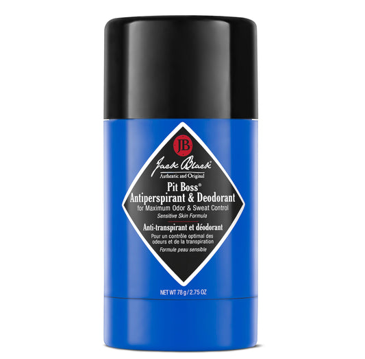 Jack Black Pit Boss Antiperspirant Deodorant - Long-Lasting Roll-On Stick Deodorant for Men, Vitamin E & Aloe Leaf Juice - Long-Lasting Odor - Sensitive Skin Formula - 78g