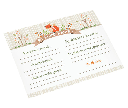 Lillian Rose 24BS230 WC Woodland Baby Shower Wishes Cards, Neutral, 5.5"x 4.25"