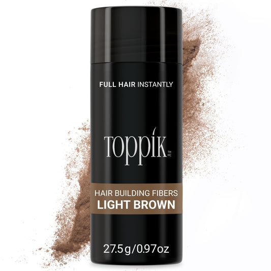 TOPPIK Hair Building Fibers for Instantly Fuller Hair, (LIGHT BROWN), 27.5 g, Fill In Fine or Thinning Hair, Instantly Thicker Looking Hair, Multiple Shades for Men & Women