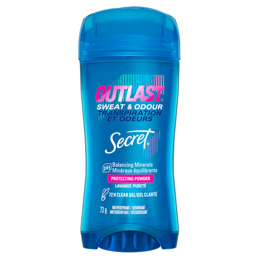 Secret Outlast Sweat & Odor Clear Gel Women's Antiperspirant Deodorant, Protecting Powder Scent, 73 grams