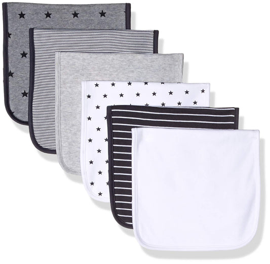 Amazon Essentials Unisex Kids' Burp Cloths, Pack of 6, 6-Pack Pink Berries, One Size