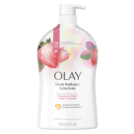Olay Fresh Outlast Body Wash, White Strawberry & Mint, 975 mL
