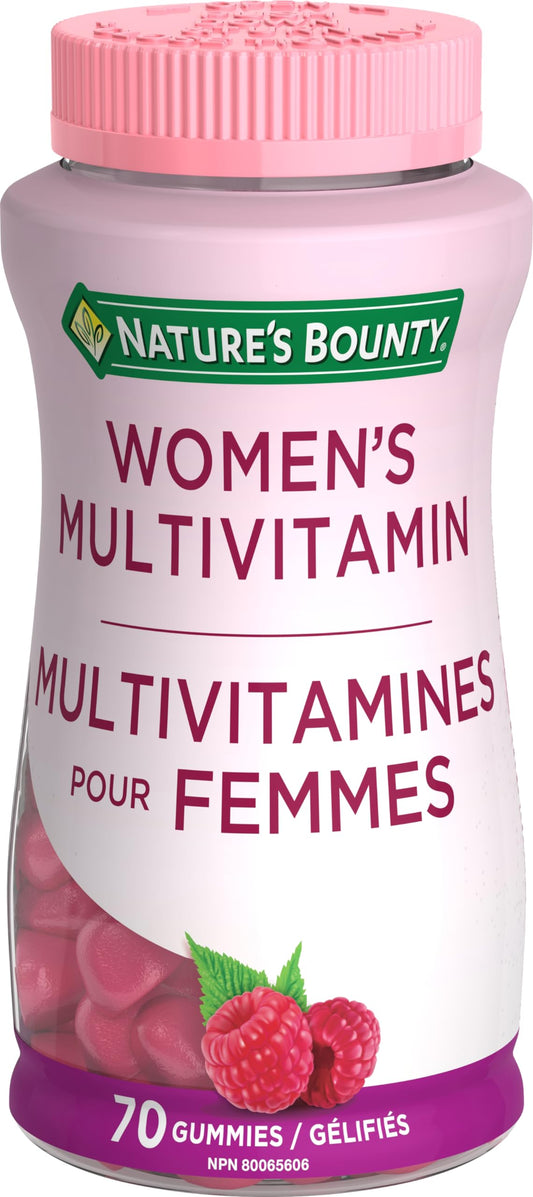Nature's Bounty Women's Multivitamin Gummies, Helps Maintain Eyesight, Skin, and Immune Function. Helps in Development of Bone, Cartilage, Teeth, and Gums. Helps Thyroid Gland Function, 70 Count