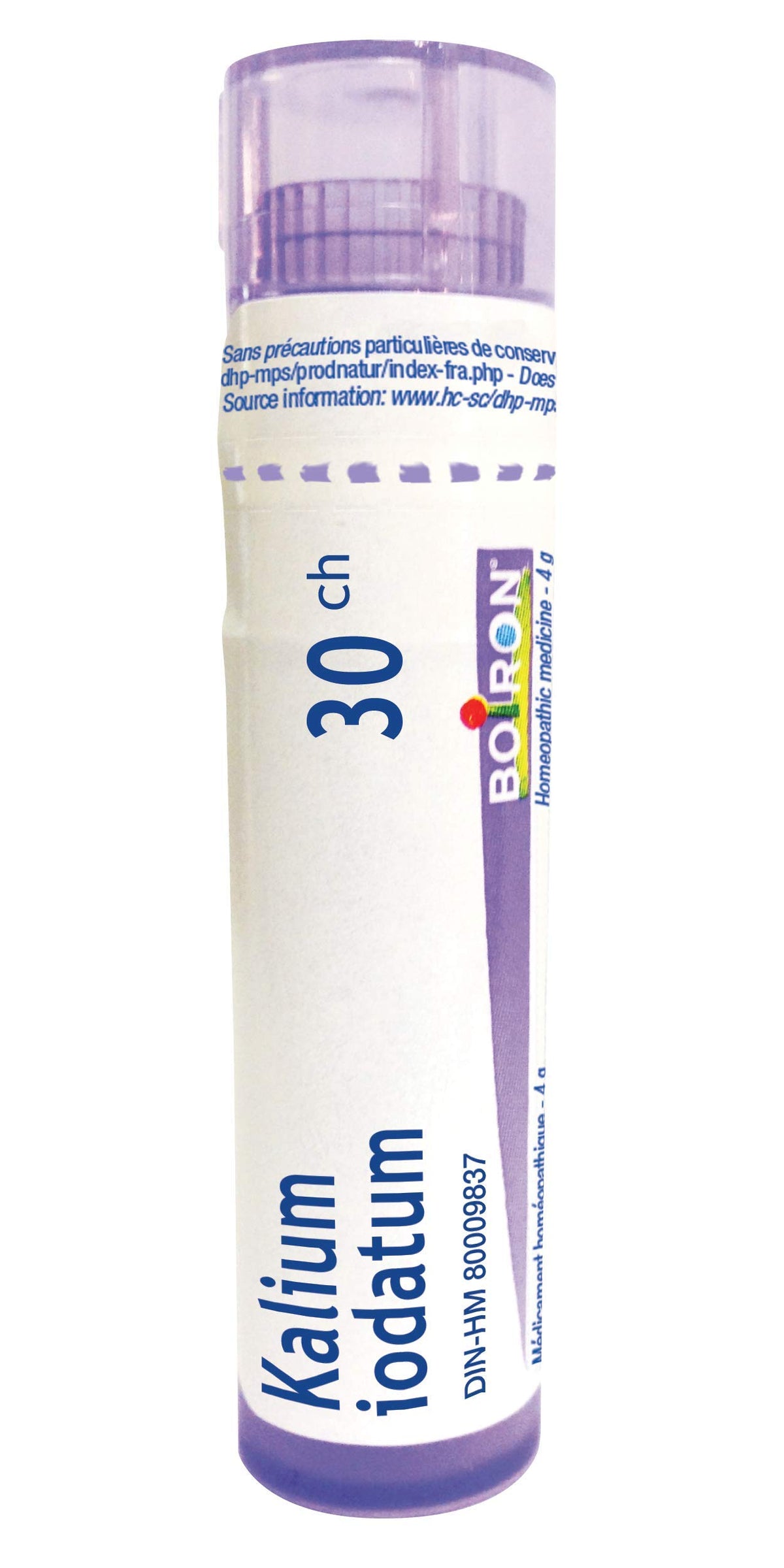 Boiron Kalium iodatum 30ch,Homeopathic medicine. Each tube contains 4 g (approximately 80 pellets)