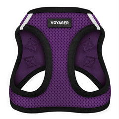 Voyager Step-in Air Dog Harness - All Weather Mesh Step in Vest Harness for Small and Medium Dogs by Best Pet Supplies - Harness (Purple/Black Trim), XXX-Small
