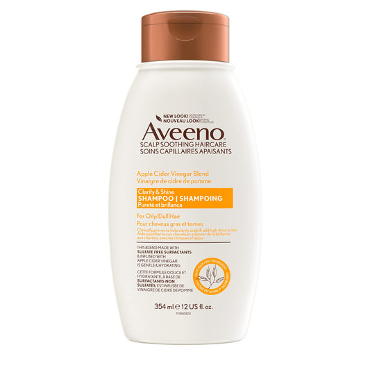 Aveeno Apple Cider Vinegar Clarifying Shampoo, Shine Enhancing, 12 fl oz