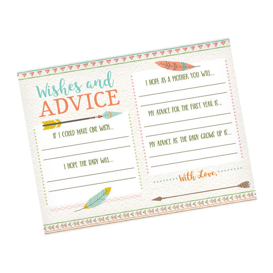 Lillian Rose 24BS270 WC Tribal Baby Shower Wishes Cards