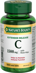 NATURE'S BOUNTY Vitamin C With Rose Hips, 1500 mg, Extended Release, Helps Maintain Immune Function, Coated Tablets, 192.7 g