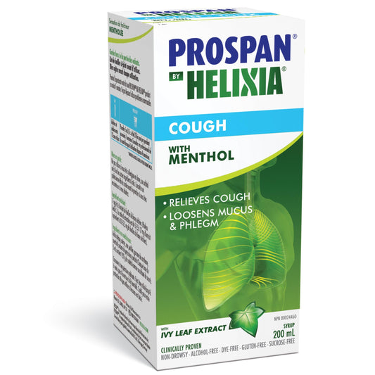 Helixia Prospan Cough Syrup 200ml – Menthol Flavour – Clinically Proven Relief & Expectorant – Naturally Sourced, Dye-Free, Sucrose-Free