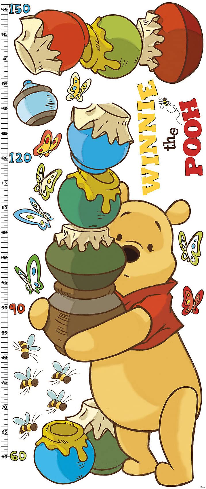 RoomMates RMK1501GC Pooh and Friends Peel and Stick Growth Chart