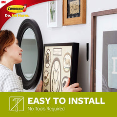Command Large Picture Hanging Strips, Damage Free Hanging Picture Hangers, Wall Hanging Strips for Back to School Dorm Organization, 12 Black Adhesive Strip Pairs(24 Command Strips)