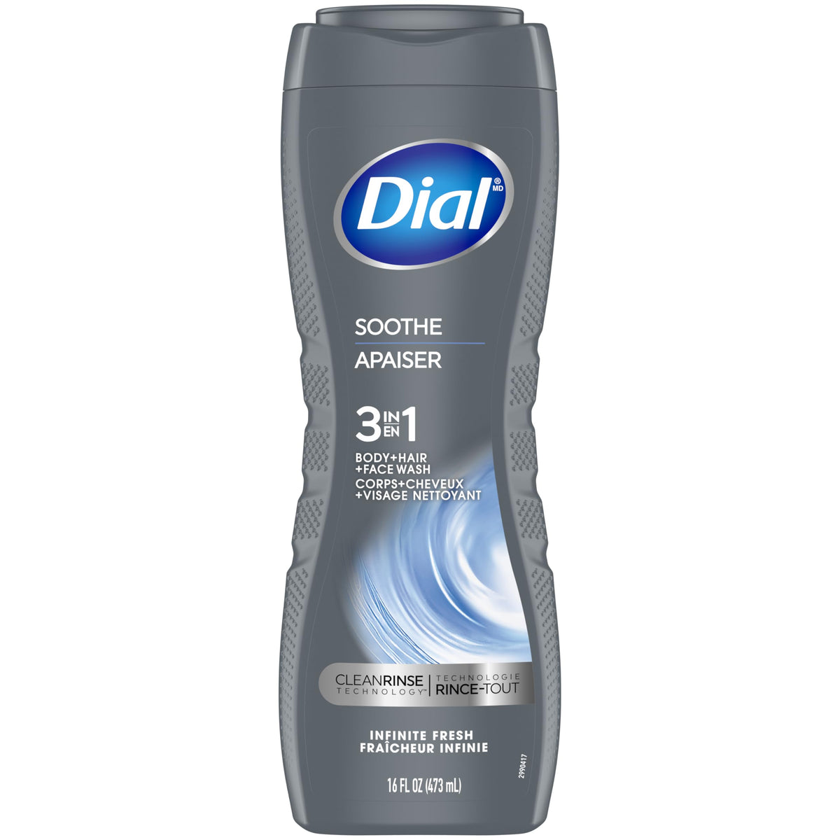Dial Men 3in1 Body Wash, Hair Wash, and Face Wash, Soothe, Infinite Fresh, 473ml