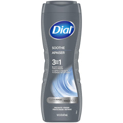 Dial Men 3in1 Body Wash, Hair Wash, and Face Wash, Soothe, Infinite Fresh, 473ml