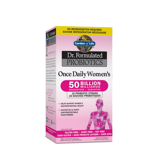 Garden of Life - Dr. Formulated Probiotics Once Daily Women's | Supports Women's Gut Health & Digestion | Eases Gas & Bloating | 50 Billion CFU + 16 Probiotic Strains | Gluten Free, Dairy Free, Soy Free