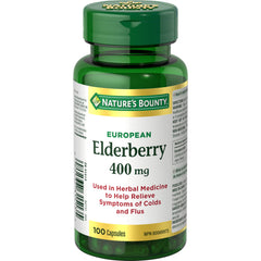 Nature's Bounty Elderberry 400 Mg, 100 Capsules, Help relieve symptoms of colds and flus
