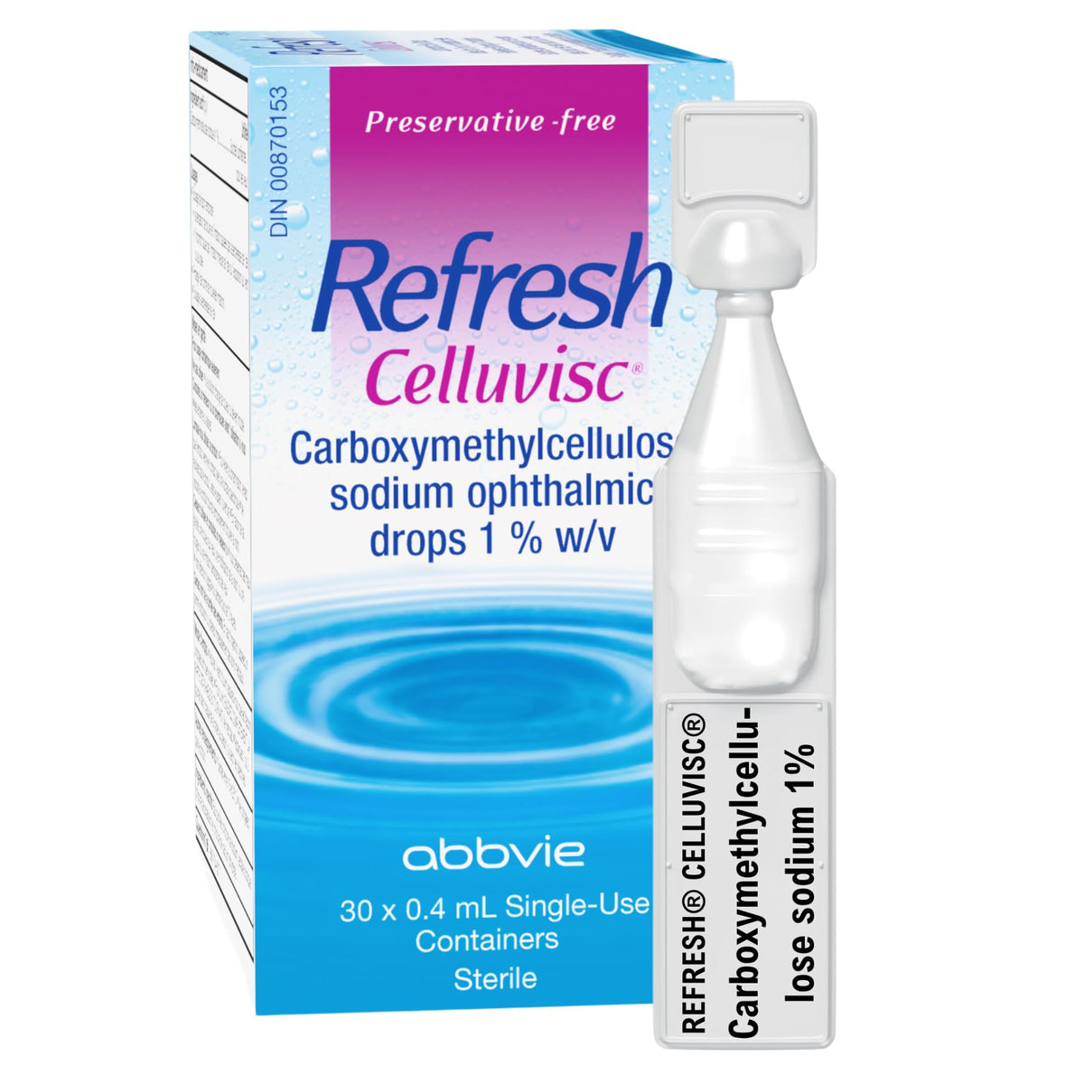 REFRESH CELLUVISC Ophthalmic Solution, Preservative-Free Gel-Like Formula, Dry Eye Relief Drops, 30 Single Use Container 30 x 0.4 mL