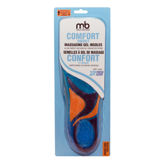 MONEYSWORTH & Best | Comfort Energy Massaging Gel Insoles | 2 Pairs Value Pack | Men's 8-14 TRIMMABLE