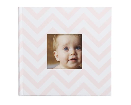 Pearhead Pearhead Chevron Baby Photo Album, Light Pink