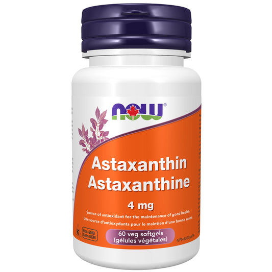 NOW Supplements, Astaxanthin 4 mg, features Zanthin®, Supports Eye Health, 60 Veg Softgels
