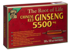 Chinese Red Ginseng 5500 Mg Ampoules, 10 Count, (Package May Vary)