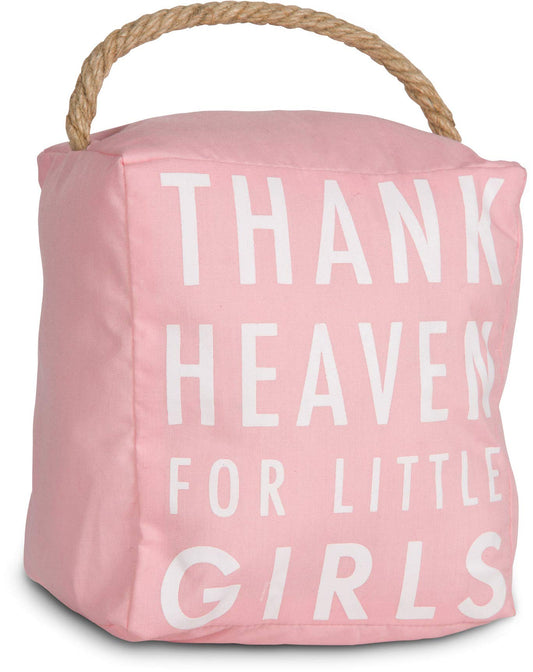 Open Door Décor Pavilion Gift Company Decor - Thank Heaven for Little Girls Pink Door Stopper Baby Room Decoration
