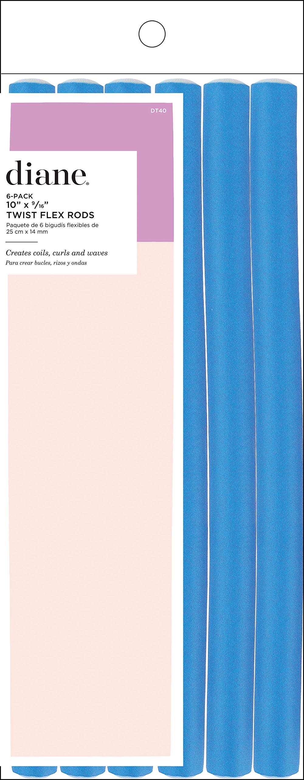Diane Twist-Flex Rods, Blue, 9/16", 10" Long, 6 Count
