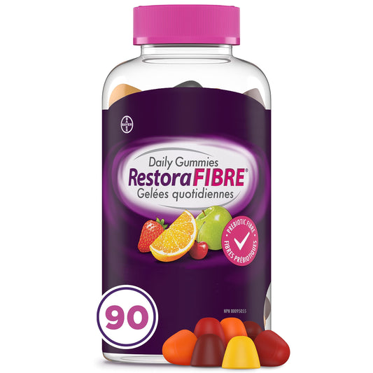 RestoraLAX RestoraFIBRE Daily Prebiotic Fibre Gummies - Supplements For Men And Women, Naturally Sourced Inulin, Promotes Regularity And supports Healthy Digestive system, Gentle Constipation Relief For Adults, 90 Count