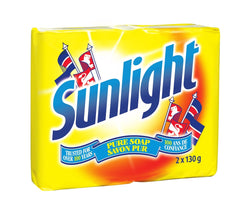 Sunlight Lemon Laundry Detergent Bar, 2x130 Grams
