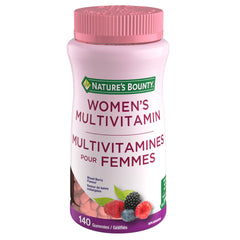 Nature's Bounty Women's Multivitamin Gummies, 140 Count Helps Maintain Eyesight, Skin, and Immune Function. Helps in Development of Bone, Cartilage, Teeth, and Gums. Helps Thyroid Gland Function