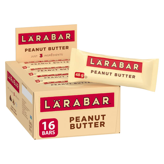 LÄRABAR Peanut Butter, Fruit and Nut Energy Bar, Pack of 16 Bars, Gluten Free, Vegan, Family Pack, Snack Bars